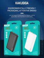 KAKUSIGA Factory Direct Sales Banque d'alimentation de haute qualité 10000mAh Essential de voyage pour téléphones, utilisation en extérieur avec entrée Type-C/Micro