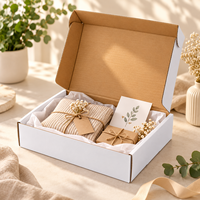Boîte en carton ondulé pliable personnalisée, motif imprimé en couleur, boîte d'emballage express laminée mate