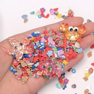 DIY Slime Sprinkles Ocean Fish Dolphin Whale Crab Mix Polymer Clay Sprinkles Slices con brillo Star Fish Resina Charms - Product Image 5