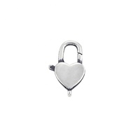 Composants de bijoux en argent sterling 925 : Fermoir mousqueton en forme de cœur, personnalisable avec votre logo, pour colliers et bracelets