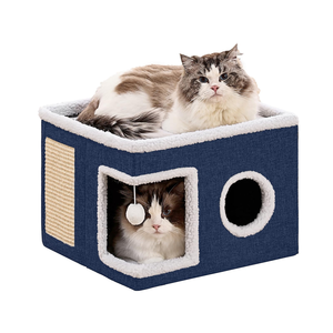 Cama para Gatos Ecológica, Moderna, de Tela de Lino, Plegable, Multifuncional, Desmontable, Lavable y Resistente a Arañazos - Product Image 1