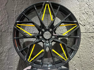 Cerchi Forgiati Neri Lucidi con Dettagli <span class=keywords><strong>Blu</strong></span> 18 19 20 21 22 Pollici PCD 5x100 5x112 5x120 per Auto Passeggeri, Cerchi per Audi RS - Product Image 3