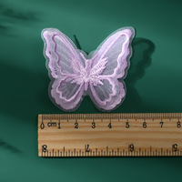 Ensemble de patchs imprimés double couche motif papillon, appliques brodées en organza, 3 couleurs, patch décoratif en dentelle transparente pour vêtements et robes