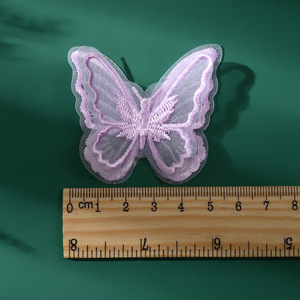 Set di Patch Decorative a Doppio Strato con Stampa a Farfalla, Applicazioni Ricamate in Organza, 3 Colori, Pizzo Trasparente per Abbigliamento e Vestiti - Product Image 4