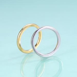 Anillo de plata de ley apilable minimalista de alta calidad, anillo liso S925, banda de eternidad para <span class=keywords><strong>parejas</strong></span>, <span class=keywords><strong>amigos</strong></span> <span class=keywords><strong>y</strong></span> niñas - Product Image 2