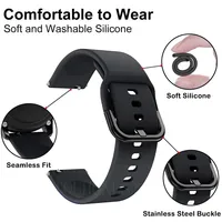 Bracelet en caoutchouc de 20 mm et 22 mm pour montre 7-FE 6/5/pro/3/4 Classic/Active avec boucle à 2 broches