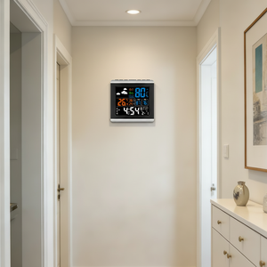 Цифровые настенные часы-метеостанция с индивидуальным дизайном, отображением температуры и влажности, голосовым управлением, настольный будильник для отелей и дома - Product Image 3