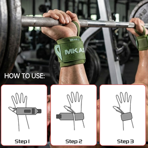 Nuovo Stile MKAS: Fasce da <span class=keywords><strong>Polso</strong></span> Regolabili per Palestra e Sollevamento Pesi, Supporto Personalizzato per Fitness e Powerlifting - Product Image 4