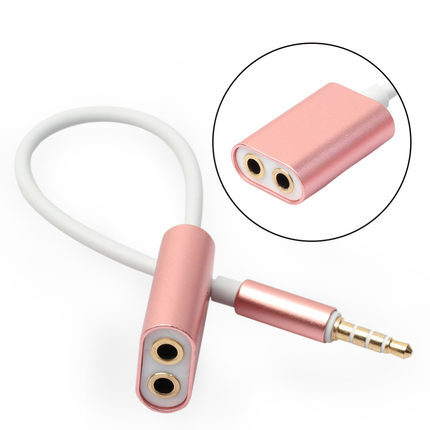 3.5mm audio one drag two adapter couple splitter one minute two plugs two headphones together