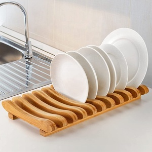 Piatto di bambù piatto coperchio pentola tagliere stendibiancheria supporto scolapiatti portaoggetti Organizer <span class=keywords><strong>cucina</strong></span> - Product Image 2
