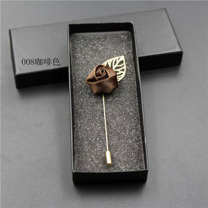 أزياء الرجال الجديد الرجعية الذهبي ليف روز زهرة بروش دبابيس طوق دعوى عصا Breastpin دبوس الرجال دعوى تلبيس - Product Image 4