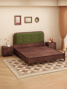 Boho Chic Solid Wood <b>Bed</b> Dark Green Upholstered <b>Headboard</b> Tufted Design for Hotel Home Bedroom Furniture <b>King</b>-<b>size</b> Zy896 Boho - Product Image 2