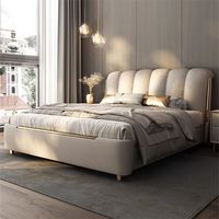 Ensemble cadre de lit King Size minimaliste moderne et populaire Lit moderne de luxe Lit Queen en cuir souple pour meubles de chambre à coucher