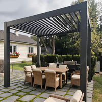Pérgola Motorizada con Persianas, Sensor de Lluvia, Cierre Automático, Sensor de Viento, Parada de Seguridad, Control Remoto, Interruptor de Pared, Temporizador, Hogar Inteligente