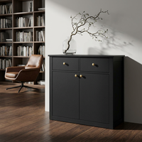Buffet de rangement moderne et minimaliste, gain de place, durable, 2 tiroirs, 2 portes, montage facile, pour salon et entrée