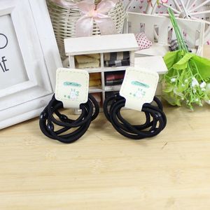 Coleteros coreanos de alta elasticidad con cuentas negras para mujer, uso diario, material de nailon, color sólido, proceso de tejido - Product Image 1