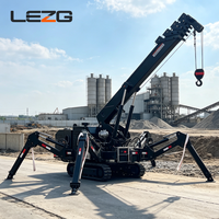 Grue araignée compacte sur chenilles 4 tonnes 8 tonnes avec flèche principale pliable pour un transport et une relocalisation faciles