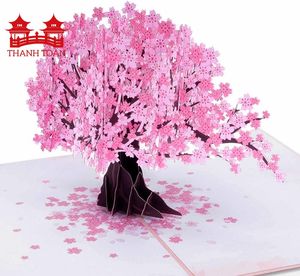 Carte de vœux 3D pop-up faite à la main, arbre de cerisier ancien, pour la fête des mères, anniversaire, anniversaire de mariage - Product Image 2