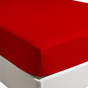 Sábana Ajustable 100% Algodón Roja Italiana para Cama Individual 90x200cm - Product Image 3