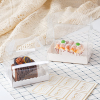 Boîte à cupcakes carrée jetable et recyclable en plastique Kailiou avec poignée, boîte transparente pour gâteau, sushi, sandwich, à emporter