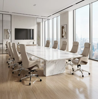 Kursi Kantor Eksekutif Ergonomis Sandaran Tinggi Kulit Mikrofiber Beige Kursi Ruang Rapat CEO Alas Aluminium Poles Kursi Komputer