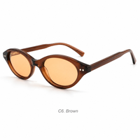 Lunettes de soleil ovales européennes pour femmes, style Y2K, petite monture, UV400, en acrylique PC