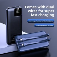 Batterie externe à charge ultra-rapide avec câble, PD22.5W, 10000mAh, 20000mAh, 30000mAh, chargeur portable, vente flash