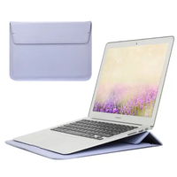 Housse mince imperméable en cuir PU pour ordinateur portable HP Dell Lenovo Asus de 15 à 16 pouces avec support