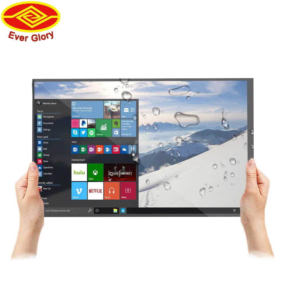 Kích thước tùy chỉnh 13.3 inch đa điểm cảm ứng không thấm nước ilitek pcap USB G + G cảm ứng điện dung màn hình hiển thị bảng điều khiển LCD mô-đun