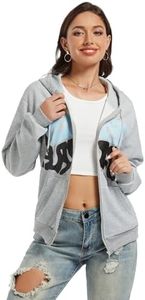<span class=keywords><strong>Felpa</strong></span> con Cappuccio Unisex Stile Y2K con Zip Integrale, 100% <span class=keywords><strong>Poliestere</strong></span>, Oversize, Streetwear Invernale per Uomini e Ragazzi - Product Image 3