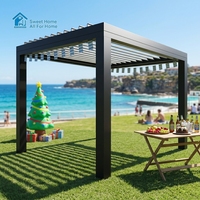 Kit de supports de pergola en aluminium thermolaqué Sweet Home à montage facile, bases de poteaux réglables, idéal pour le bricolage, résistant aux intempéries