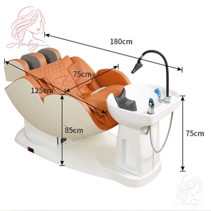 Fauteuil de lavage électrique réglable à <span class=keywords><strong>prix</strong></span> d'usine pour salon de coiffure et spa, avec bac en céramique inclinable pour barbier - Product Image 5
