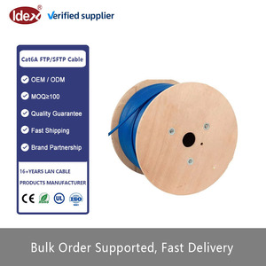 <span class=keywords><strong>Cable</strong></span> Ethernet IDEX <span class=keywords><strong>Cat6A</strong></span> <span class=keywords><strong>SFTP</strong></span>/FTP Azul Plenum 550MHz a Granel 1000ft 23AWG 8 Conductores CCA/Cobre Puro CMP CMR <span class=keywords><strong>Cable</strong></span> de Comunicación - Product Image 1