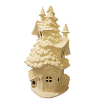Maison de fée de noël en céramique, ornement en forme de biscuit, personnalisé, vente en gros, décoration intérieure