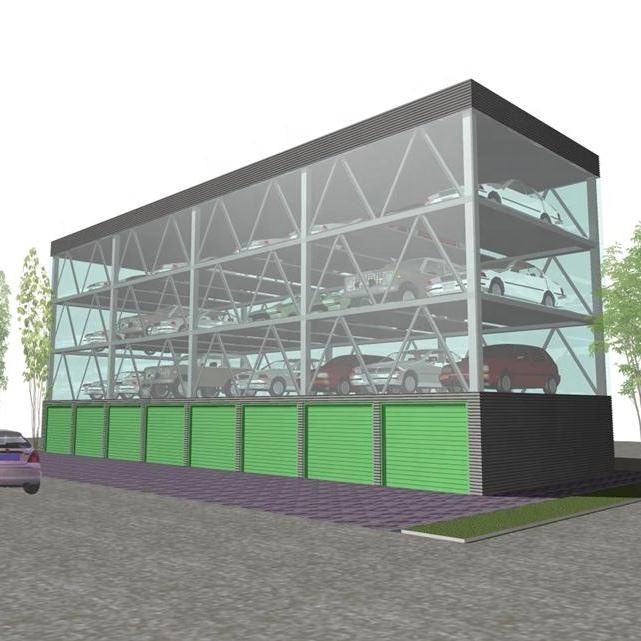 Механического парковочного оборудования 4-х опорный стали раздвижных ворот, автомобильная паркинговая система подъема и скольжения Многоэтажный гараж