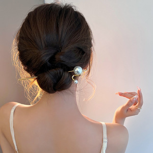 Elégant <span class=keywords><strong>Chignon</strong></span> Pins Updo Baguettes <span class=keywords><strong>Perle</strong></span> Minimaliste Bâtonnets de Cheveux en Métal pour Brioches Épingle à Cheveux Chinois - Product Image 5