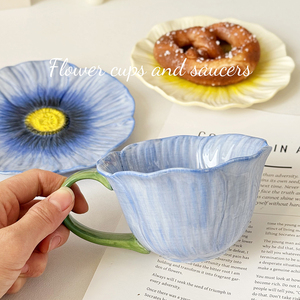 Flower <b>Ceramic</b> Coffee <b>Cup</b> and Saucer Exquisite Afternoon Tea <b>Cup</b> and Saucer Set Girl's Birthday Wedding Gift - Product Image 4