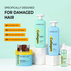 Champú de Colágeno de Marca Privada, Reparación Profunda <span class=keywords><strong>del</strong></span> <span class=keywords><strong>Cabello</strong></span> Dañado, Nutritivo e Hidratante, Set de Cuidado Capilar con Colágeno Orgánico y Queratina - Product Image 3