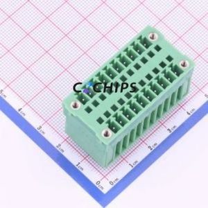 KF2EDGVHM-3.5-2*10P Plug-in Terminal Block Through hole,P=3.5mm Board-to-Board / Socket - Closed Screw Fixing 2x10P 3.5mm - Product Image 1