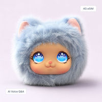 Peluche interactive 4G eSIM à commande vocale IA, douce et moelleuse, en coton PP, avec oreilles de chat mignonnes, compagnon pour enfants, cadeau