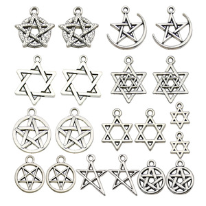 Pendentif étoile rétro artistique à cinq ou six branches, accessoires de bijoux DIY pour colliers, bracelets, composants et apprêts - Product Image 5