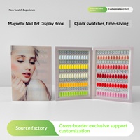 Présentoir magnétique rectangulaire pour nail art, support amovible pour échantillons de vernis à ongles et gels, carte de couleurs en acrylique
