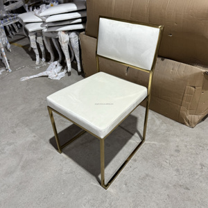 Sillas de Comedor de Cuero y Acero Inoxidable con Diseño Floral, Venta Directa de Fábrica, Gran Venta - Product Image 3