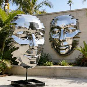 Sculpture de <span class=keywords><strong>visage</strong></span> abstraite en acier inoxydable personnalisée RELONG pour la décoration d'art moderne en extérieur - Product Image 3