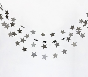 Tùy Chỉnh Năm Cánh Sao Latte Sinh Nhật Đảng Treo Trang Trí Đầy Màu Sắc Pearlescent Giấy Cờ Biểu Ngữ - Product Image 1