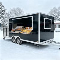 Remorque de concession mobile carrée pour hot-dogs et barbecue, camion de restauration rapide, machines à snacks, camions de cuisine à vendre aux États-Unis
