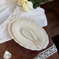 Service de vaisselle en céramique vintage européenne personnalisée, jaune émaillé avec décor français, assiette à salade et bol de luxe en relief