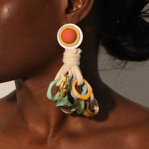 New Creative <b>Resin</b> <b>Ring</b> Pendant Earrings for Women - Product Image 2