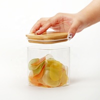 Pot de conservation alimentaire carré en verre transparent avec couvercle, récipient pour thé, café, grains, collations, noix, boîte scellée, organisateur de cuisine