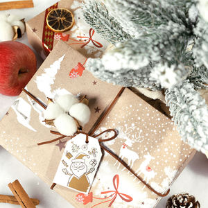 Venta al por mayor 80g papel Kraft 43*300cm de lujo personalizado regalo embalaje rollo de papel de regalo - Product Image 1